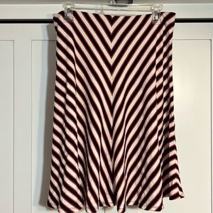 Ann Taylor Midi Skirt - Red Black White